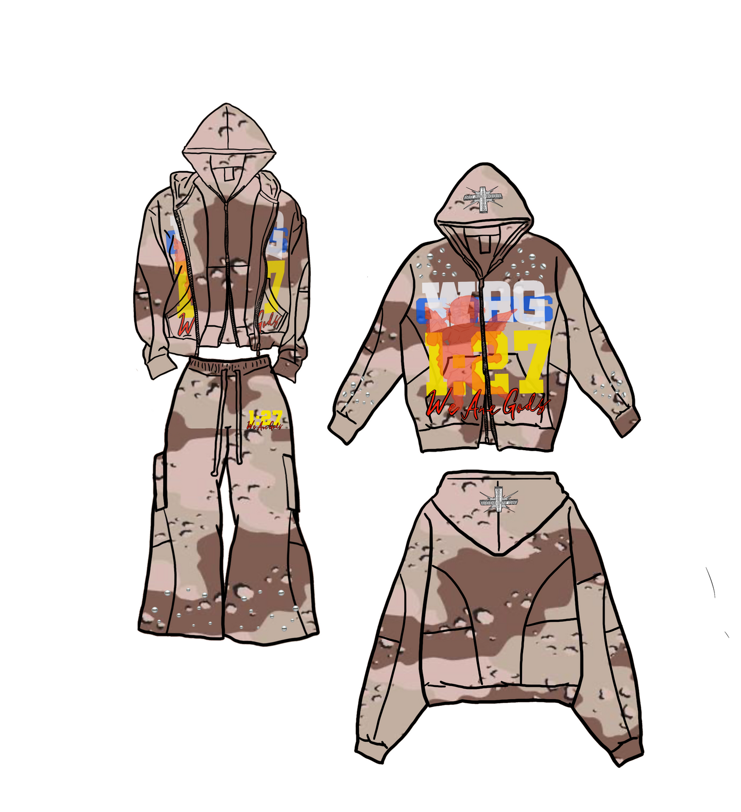 1:27 Double-hooded SweatSuit