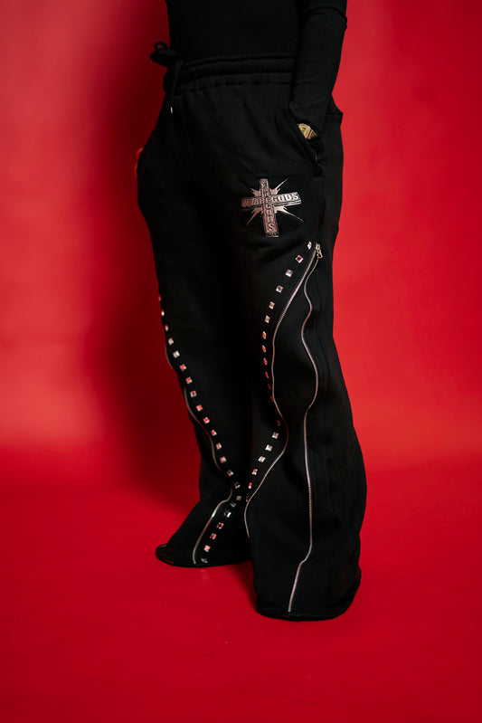 Diamond Zip Flare Sweatpants