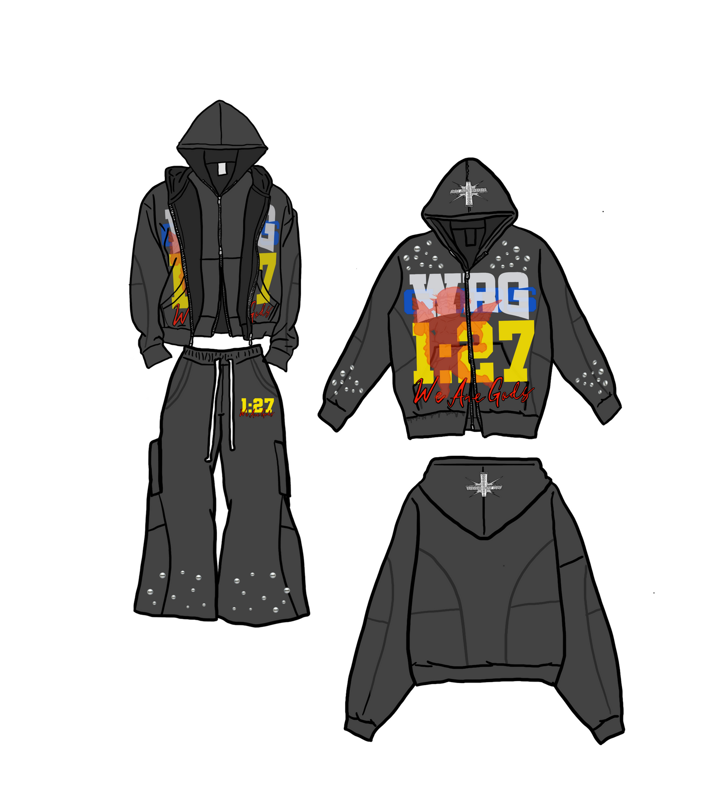1:27 Double-hooded SweatSuit