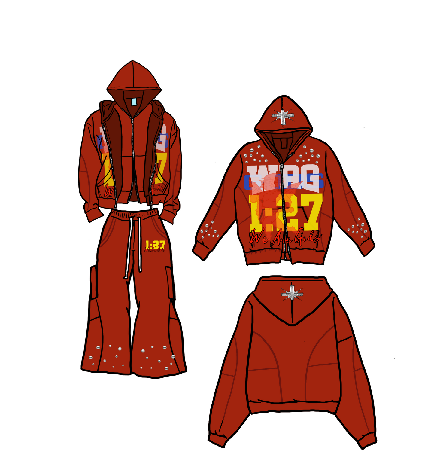 1:27 Double-hooded SweatSuit