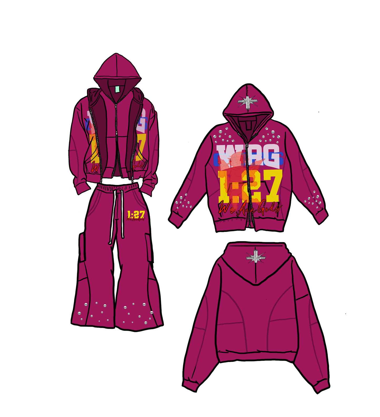1:27 Double-hooded SweatSuit